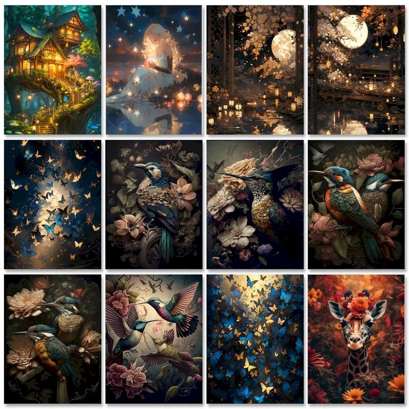 Art Craft Picture - GATYZTORY น้ํามันภาพวาดสําหรับผู้ใหญ่สัตว์วาดภาพสีตัวเลขสําหรับผู้ใหญ่ DIY Home Art Decor