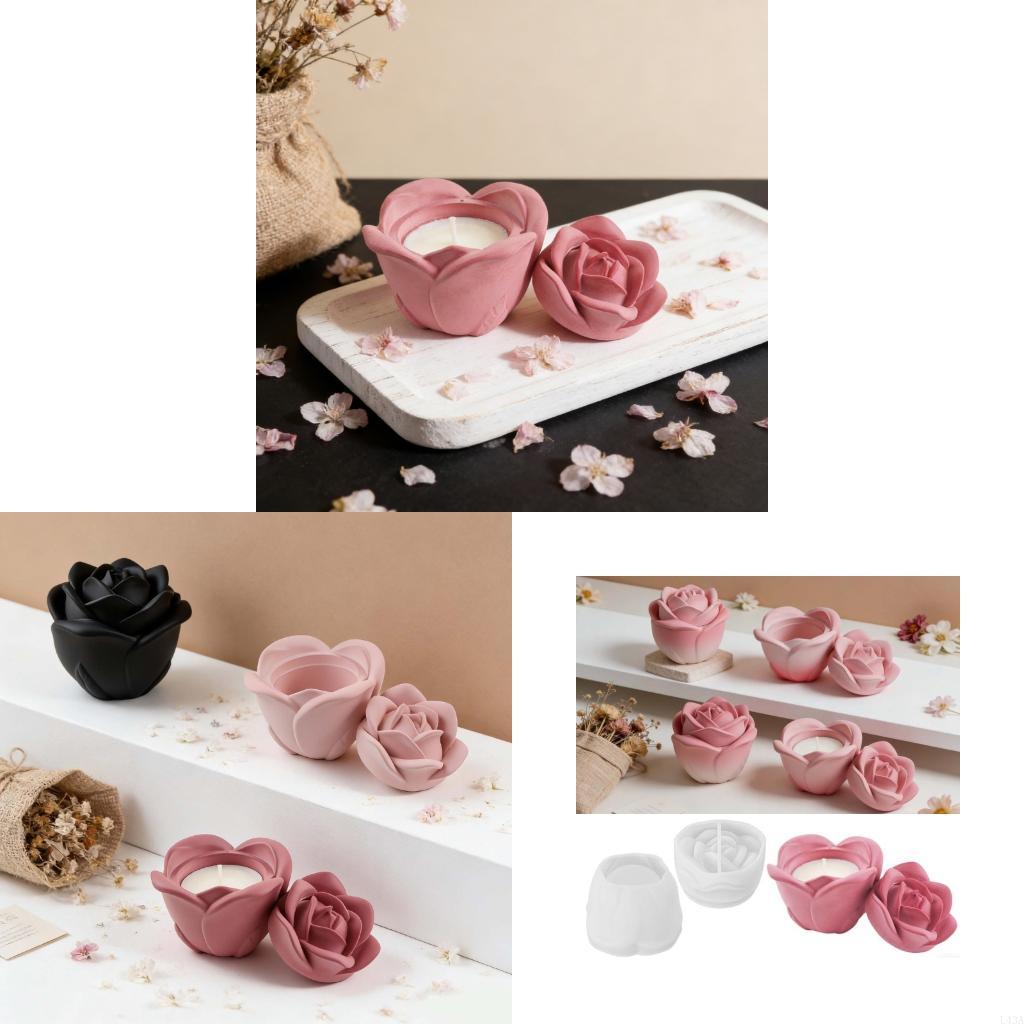 Art Craft Description - L43A Rose นูนเรซิ่น Jar แม่พิมพ์พร้อมฝาปิดซิลิโคนถ้วยเทียนแม่พิมพ์สำหรับอีพ็อกซี่เรซิ่นเทียนผู้ถือ Jar