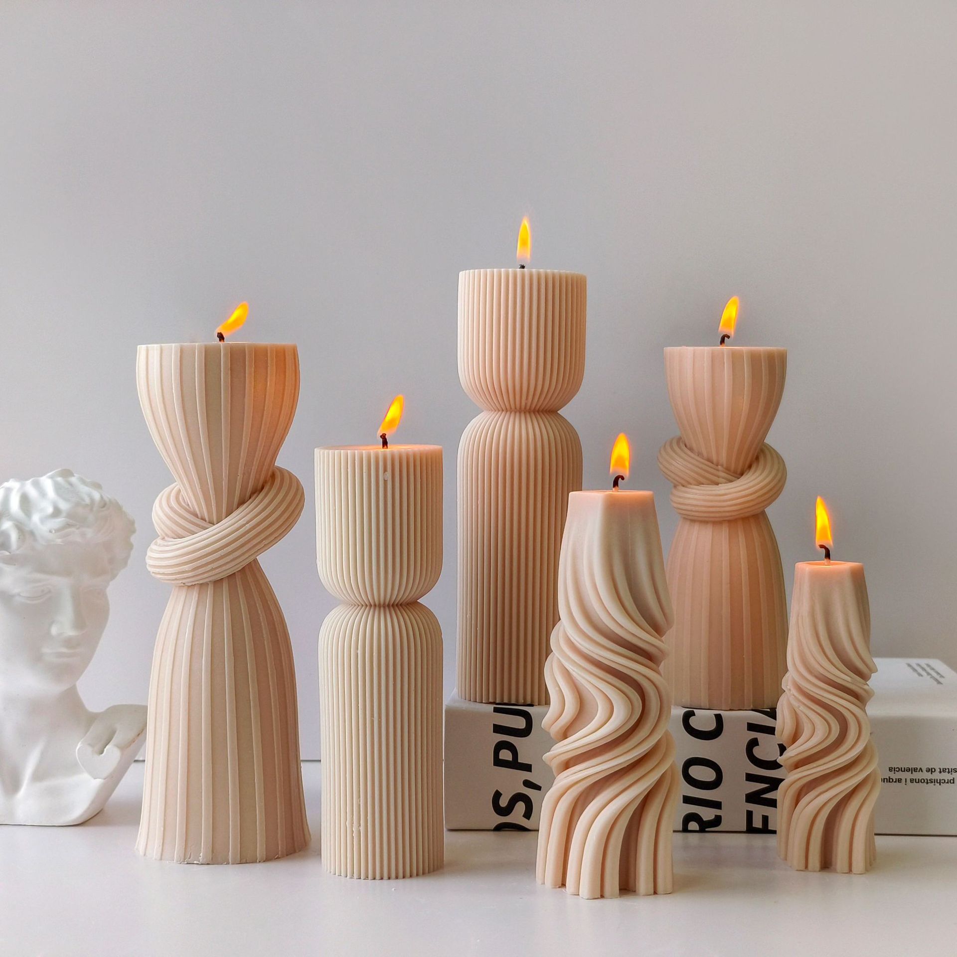 Soy Candle Fragrance Oil - ลายกระบอก AROMA เทียนแม่พิมพ์ซิลิโคน DIY เสาพลาสเตอร์เรซิ่นเครื่องประดับแม่พิมพ์ Handmade