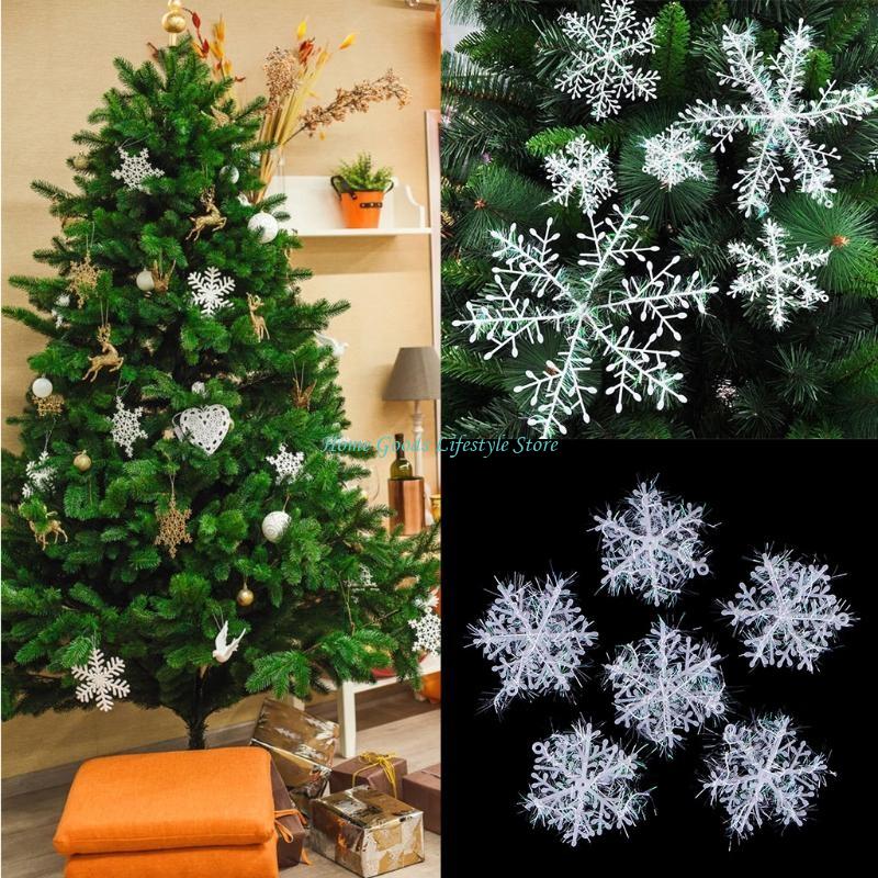 Art And Craft Xmas Tree - E74E เครื่องประดับคริสต์มาสเกล็ดหิมะ 6 ชิ้น Outdoor Yard