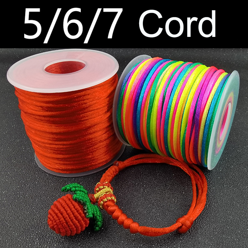 Macrame Cord Cotton - ด้ายสายไนลอนสีแดง2มม. สำหรับสร้อยข้อมือด้ายถักร้อยลูกปัด kumihimo