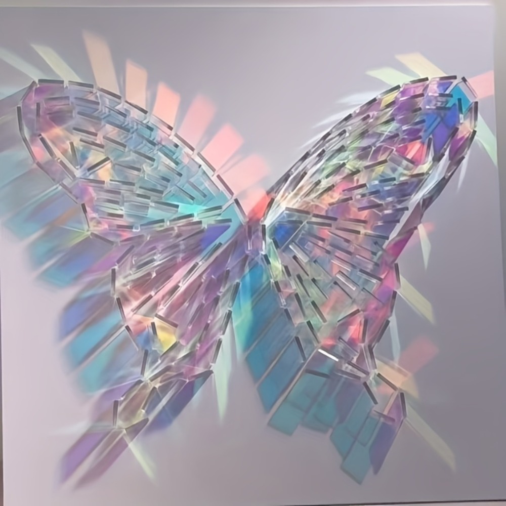 Art Crafting - กระเบื้องอะคริลิคสะท้อนแสงสีรุ้ง ขนาด 30x30 มม. รูปทรงสี่เหลี่ยม สำหรับงาน