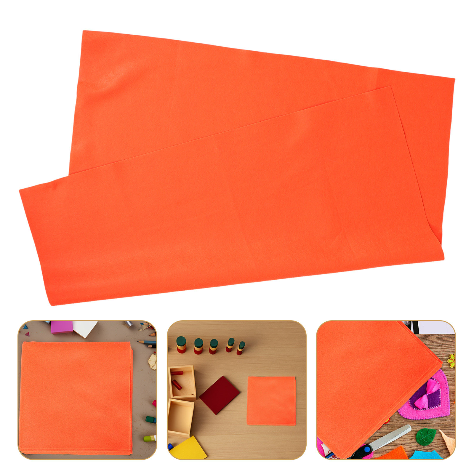 Art Craft Class - ผ้าสักหลาดสีส้ม นุ่ม ยืดหยุ่น ทนทานต่อการสึกหรอ เหมาะสำหรับงานฝีมือ DIY
