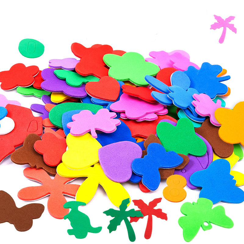 Art Craft Class - สติกเกอร์แผ่นอีวาหลากสีแบบ DIY 1/10ถุงหนา1มม. แท่งของเล่นงานฝีมือสำหรับเด็กวัสดุการศึกษาระดับศิลปะงานฝีมือสร้างสรรค์