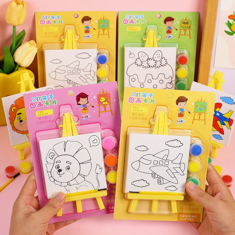 Art Craft Movement - 10 แพ็คการ์ตูน DIY ภาพวาดสีน้ํามันกรอบ Art Graffiti