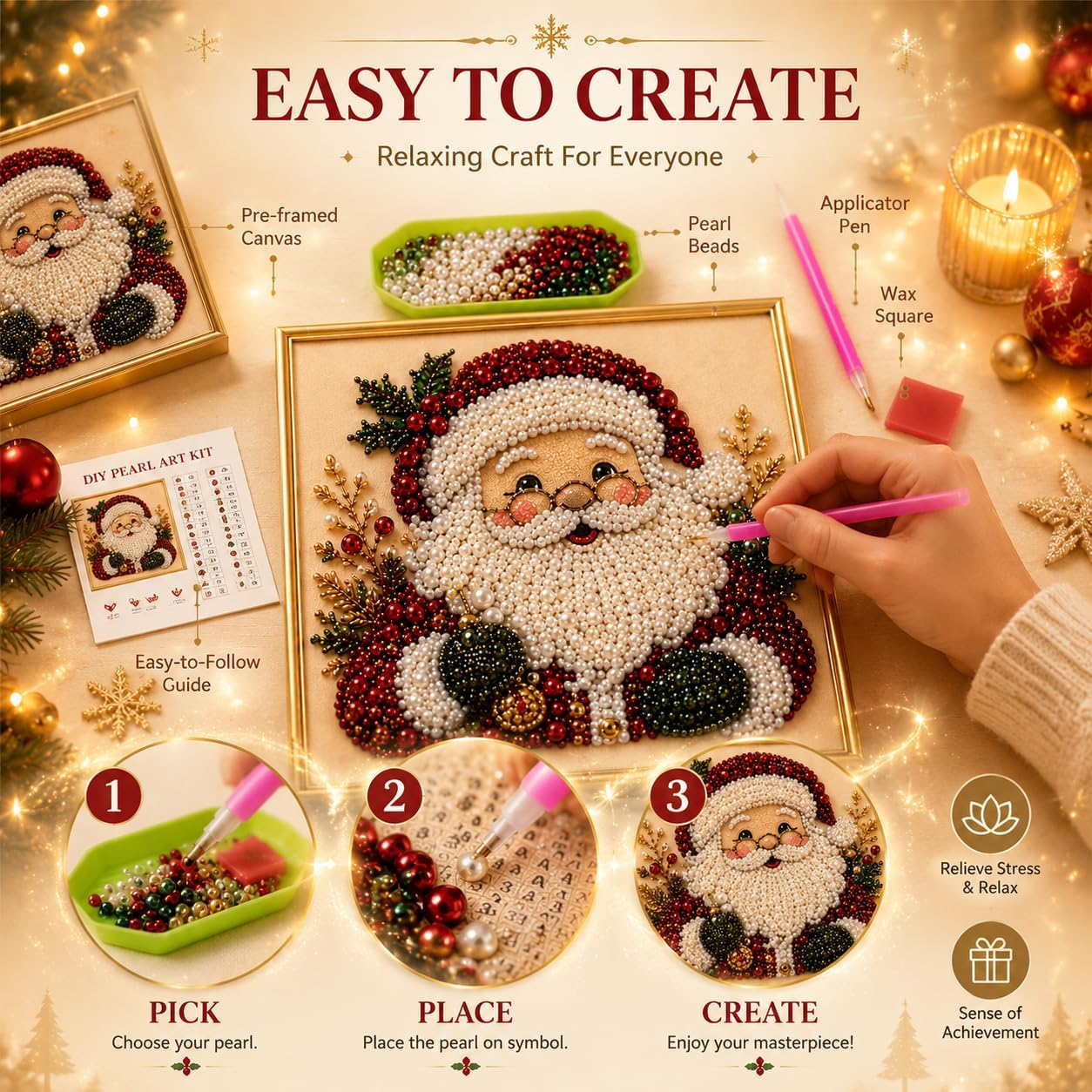 ชุดงานศิลปะภาพวาดเพชรไข่มุก DI - Art Craft Holiday บทวิจารณ์และราคา
