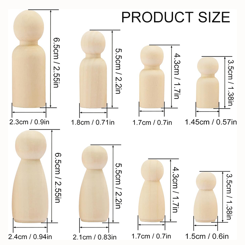 2/5/10 ชิ้นไม้ Peg ตุ๊กตาไม้ P - Craft And Art Difference บทวิจารณ์และราคา