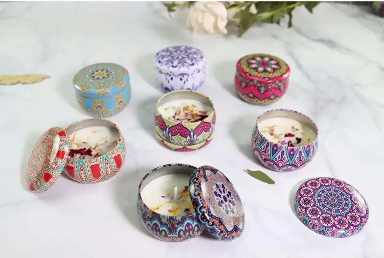 ใหม่เทียนหอมดีบุก Jar แบบพกพาข - Soy Candle Fragrance Oil บทวิจารณ์และราคา