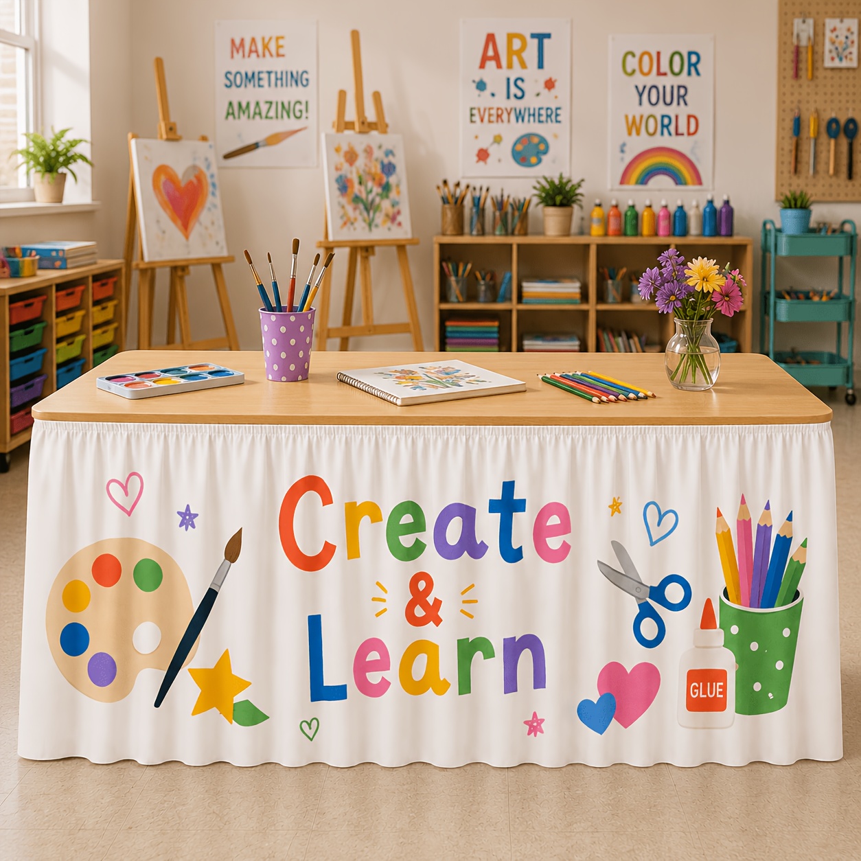 ผ้าปูโต๊ะพร้อมผ้าคลุมโต๊ะ ชุดผ - Art Craft Class บทวิจารณ์และราคา