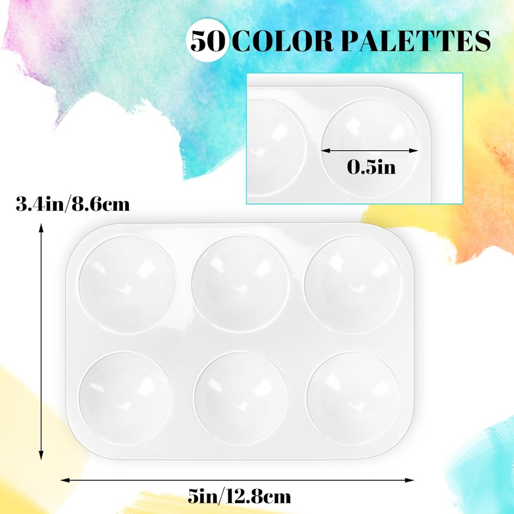 ชุด 50 ชิ้น ถาดสีพลาสติก 6 ช่อ - Art Craft Class บทวิจารณ์และราคา