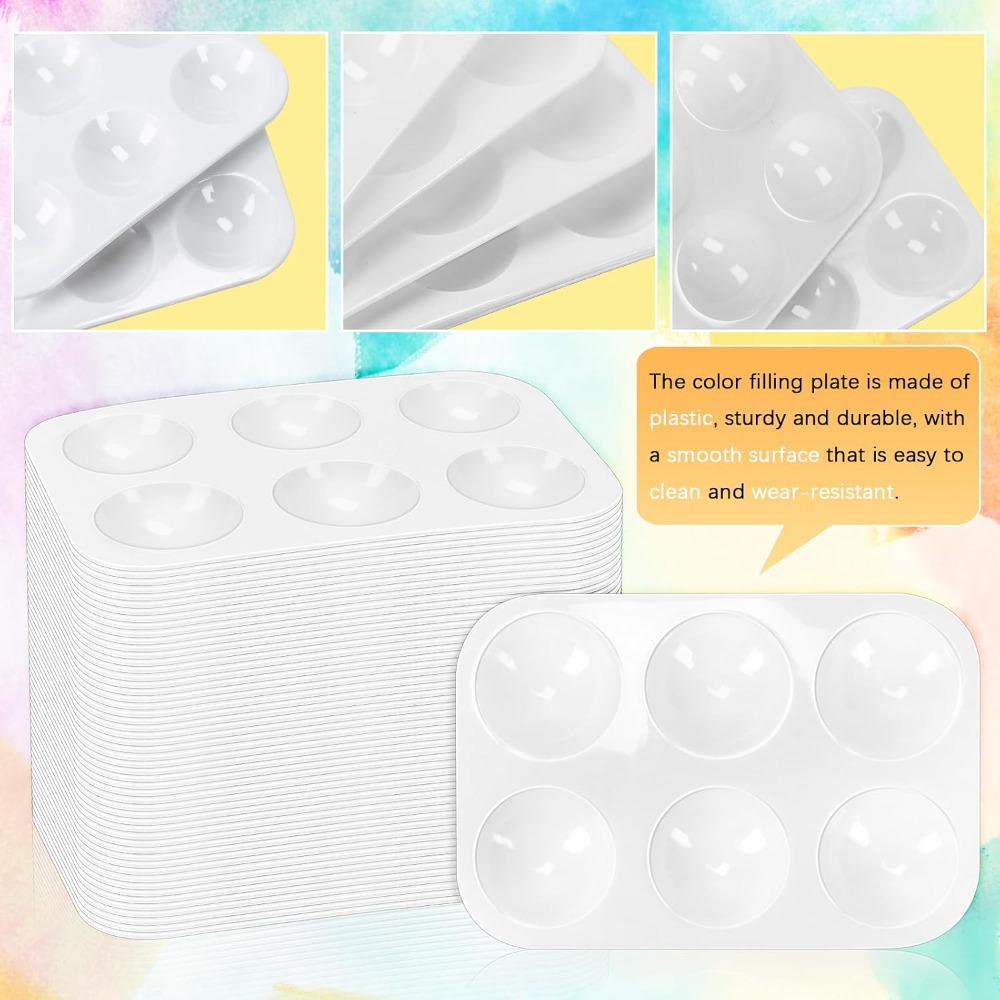 ชุด 50 ชิ้น ถาดสีพลาสติก 6 ช่อ - Art Craft Class บทวิจารณ์และราคา