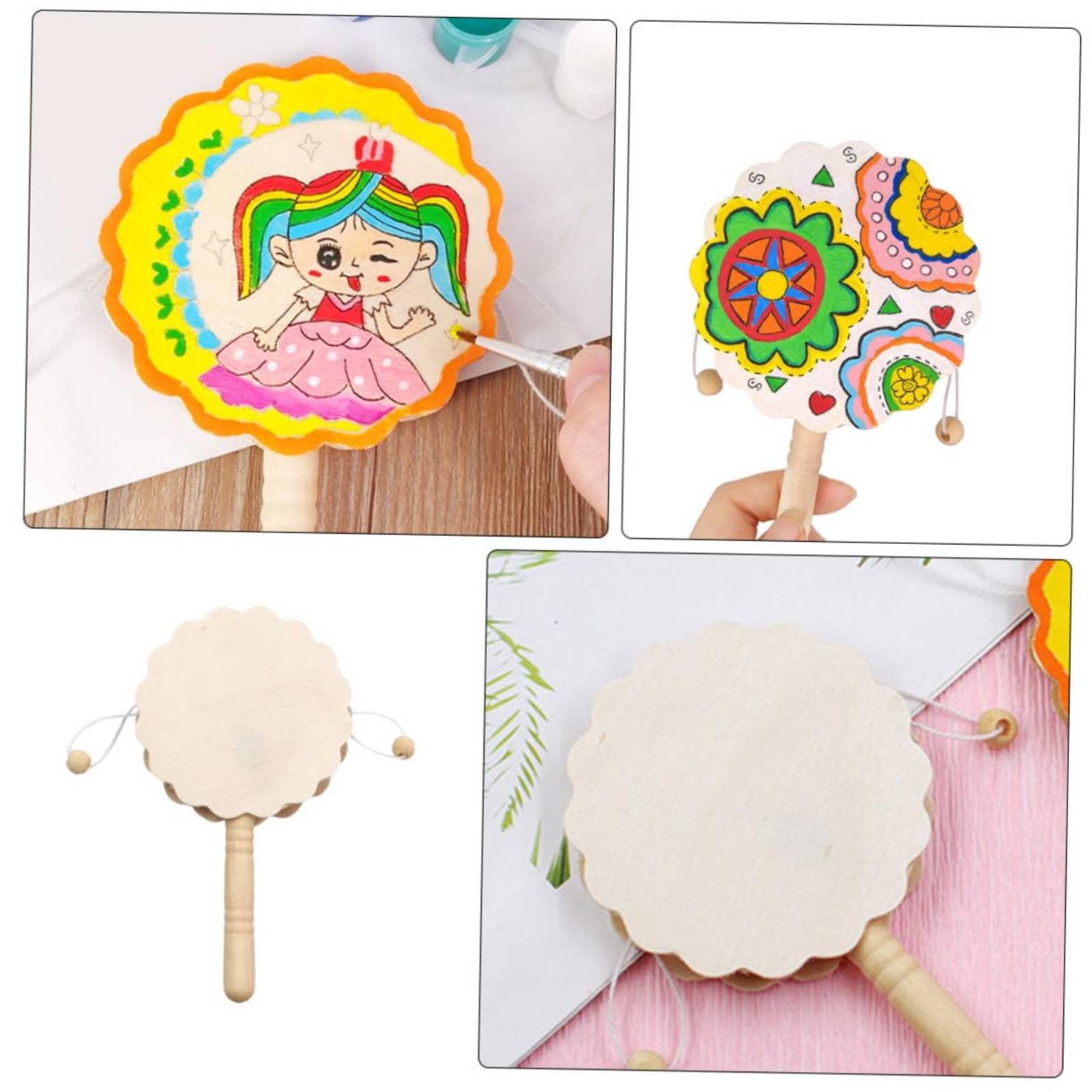 กลองไม้ DIY แบบมีด้ามจับเรียบ  - Art Craft Workshop บทวิจารณ์และราคา