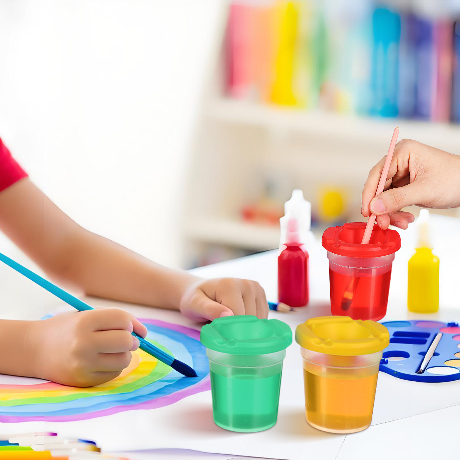 ชุด 4 ชิ้น ถังล้างแปรงหมุนได้ส - Art Craft Class บทวิจารณ์และราคา