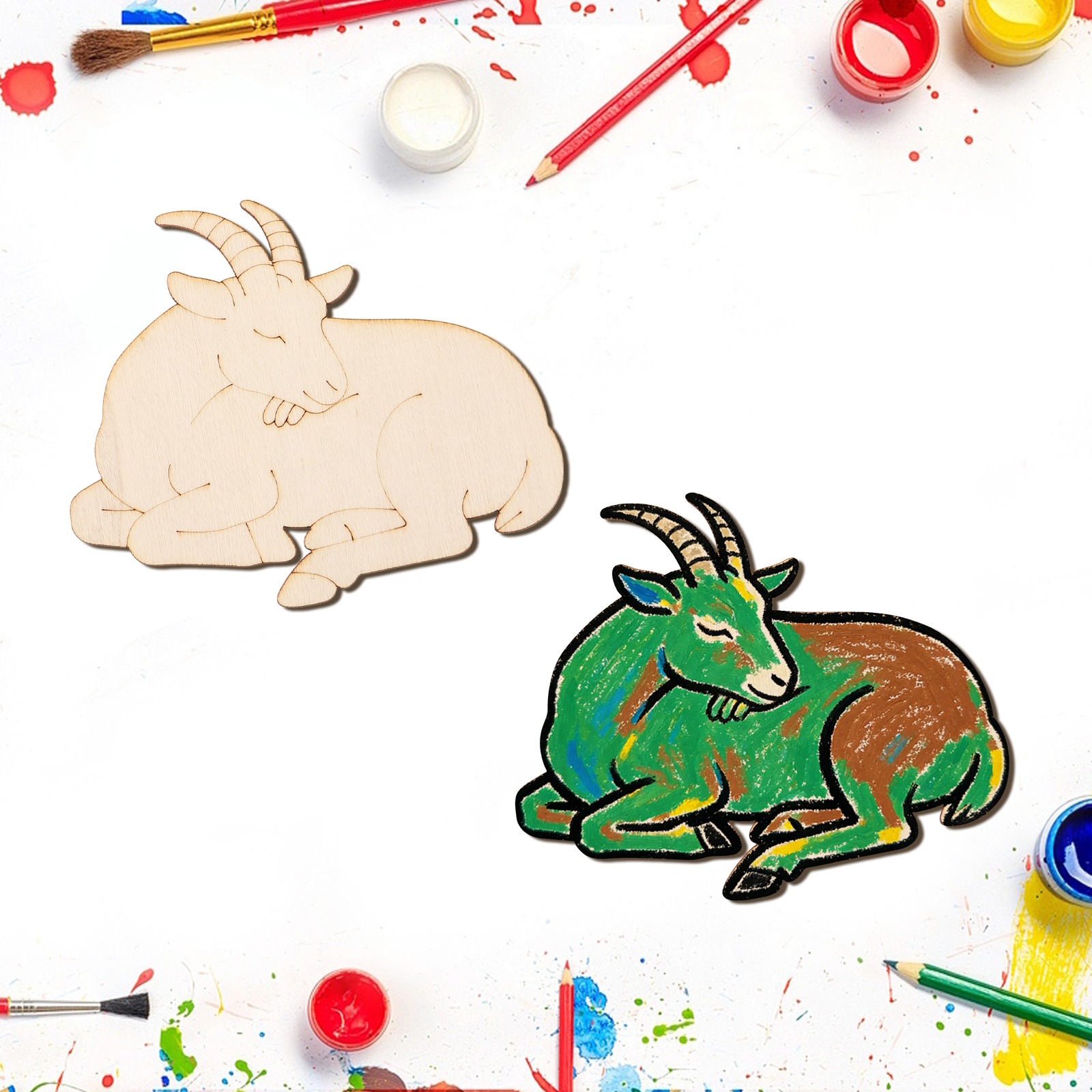 ชุดงานฝีมือไม้แกะสลักรูปแกะ 10 - Art Craft & Architecture บทวิจารณ์และราคา