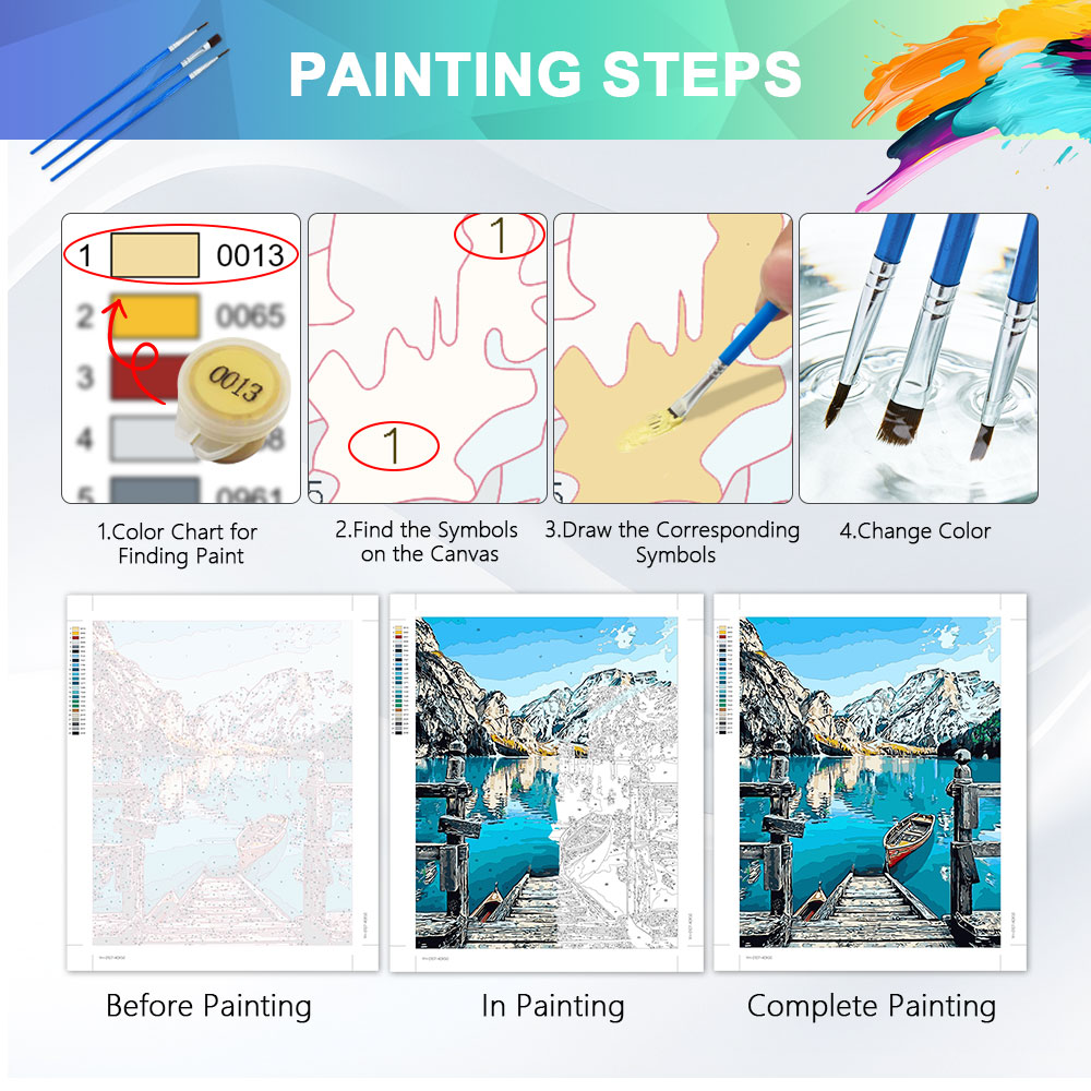 ชุดภาพวาดระบายสีตามตัวเลข HUAC - Art Craft Picture บทวิจารณ์และราคา