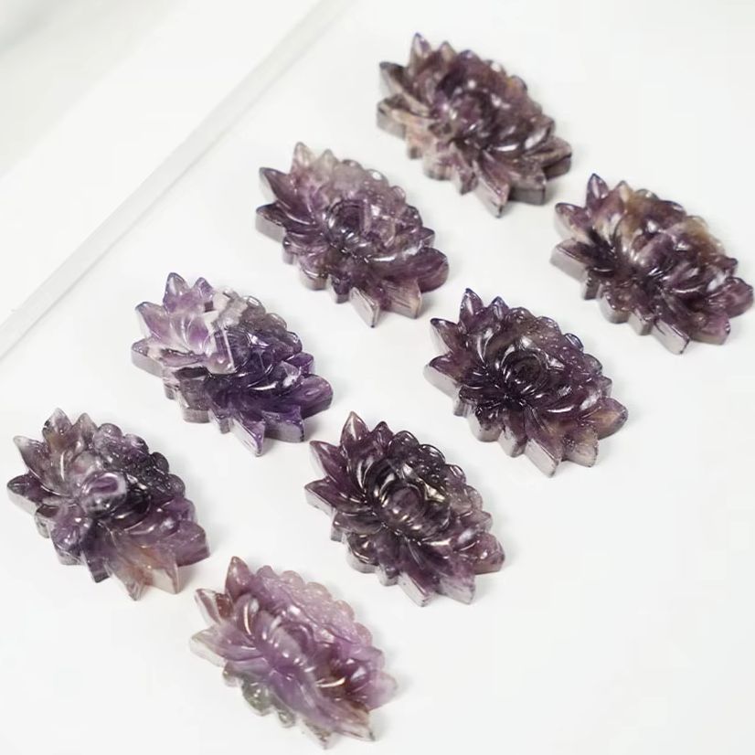 1 ชิ้นคริสตัลธรรมชาติแกะสลักดอ - Art Craft Holiday บทวิจารณ์และราคา