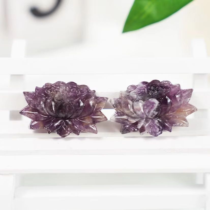 1 ชิ้นคริสตัลธรรมชาติแกะสลักดอ - Art Craft Holiday บทวิจารณ์และราคา